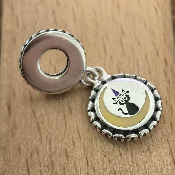 Pandora Cat and Moon I love you Charm Pendant, S925 Silver Bracelets - Picture 3 of 4